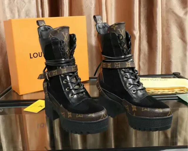 Louis Vuitton Le Cagole Boot Black and Monogram Canvas Ankle Boots 2