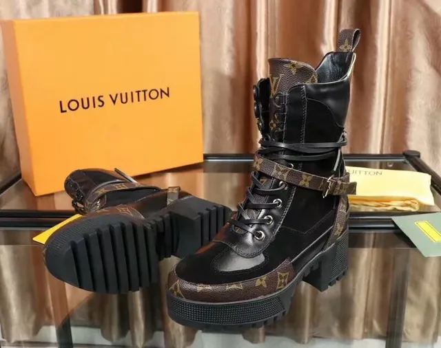 Louis Vuitton Le Cagole Boot Black and Monogram Canvas Ankle Boots 5