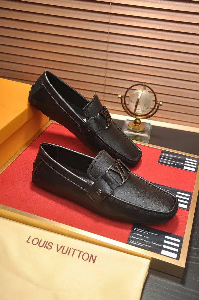Louis Vuitton Loafer Black Leather LV Buckle Strap Loafers 5