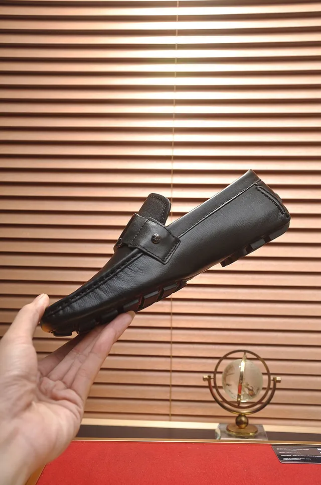 Louis Vuitton Loafer Black Leather LV Buckle Strap Loafers 6
