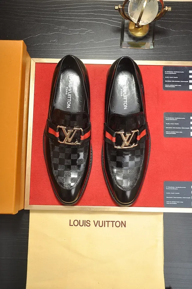 Louis Vuitton Loafer Black Red Patent Leather Monogram Canvas Vamp Loafer 5