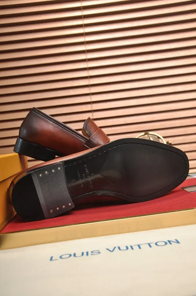 Louis Vuitton Loafer Brown Leather LV Buckle Loafers 3