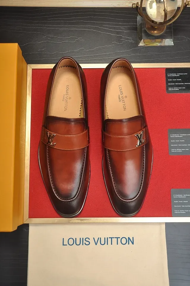 Louis Vuitton Loafer Brown Leather LV Buckle Loafers 5