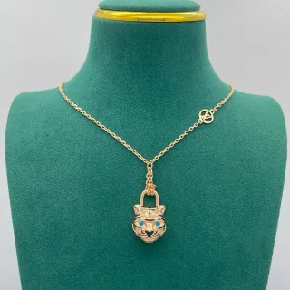 Louis Vuitton Lock Me Tiger Gold-Tone Padlock Pendant Necklace