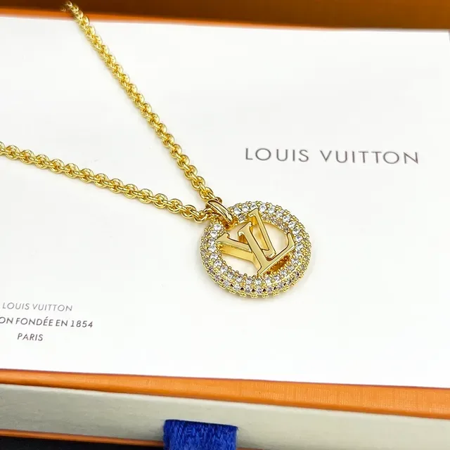 Louis Vuitton Louise By Night Gold-Tone Pavé Crystal Monogram Necklace 2
