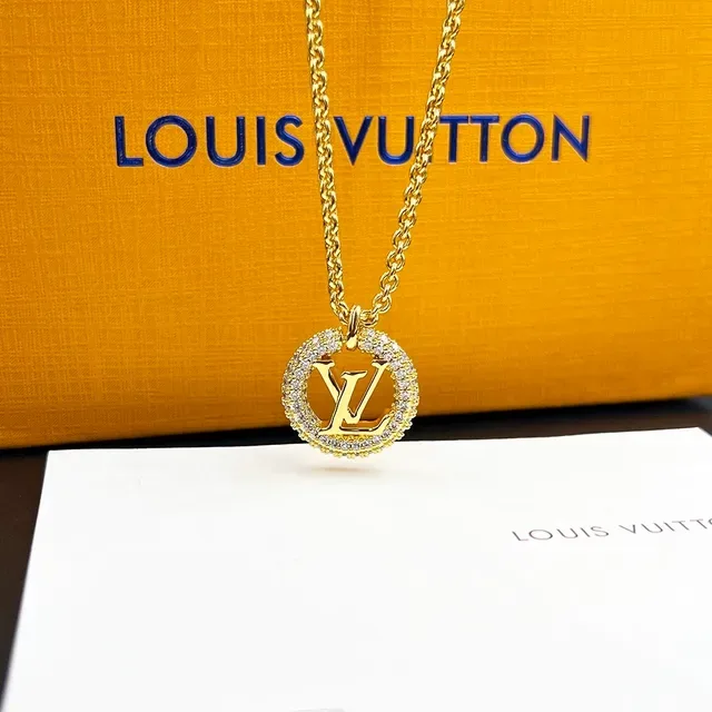 Louis Vuitton Louise By Night Gold-Tone Pavé Crystal Monogram Necklace 3