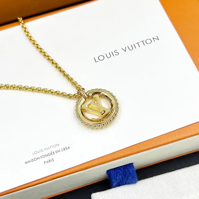 Louis Vuitton Louise By Night Gold-Tone Pavé Crystal Monogram Necklace 4