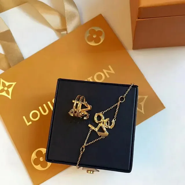 Louis Vuitton Love Gold Black Cursive Charm Fine Chain Link Bracelet 2
