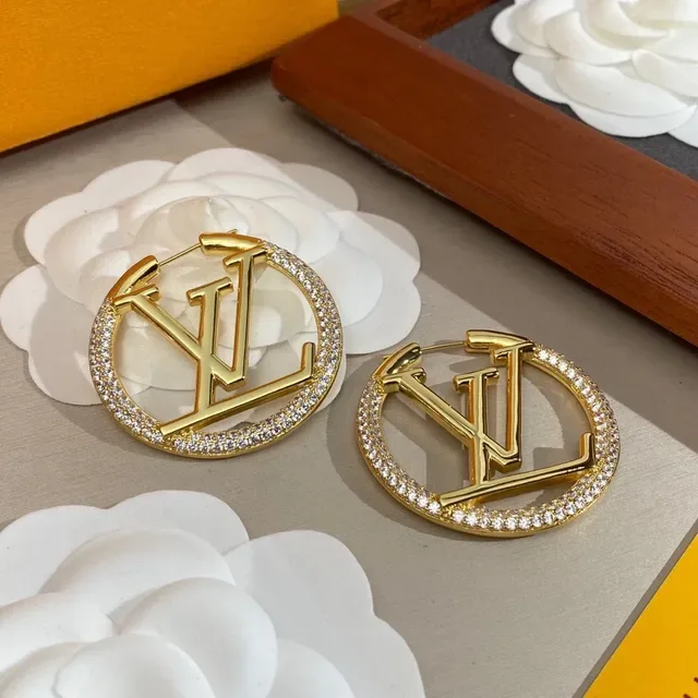 Louis Vuitton LV Circle Hoop Silver Transparent Circular Pavé Crystal Border Earrings 4