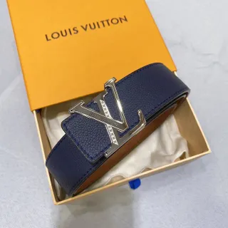 Louis Vuitton LV Initiales Navy Blue Leather Belt