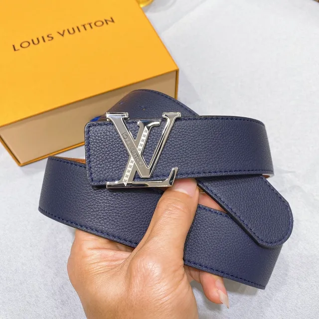 Louis Vuitton LV Initiales Navy Blue Leather Belt 2