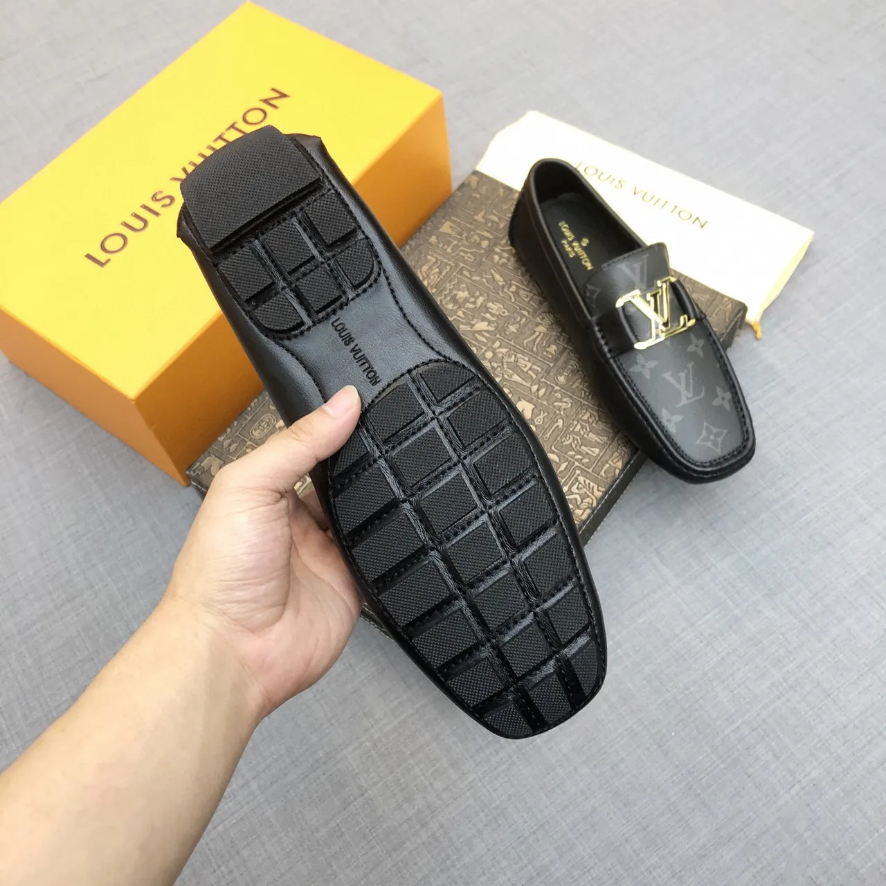 Louis Vuitton LV Loafer Black Monogram Leather Loafers 7