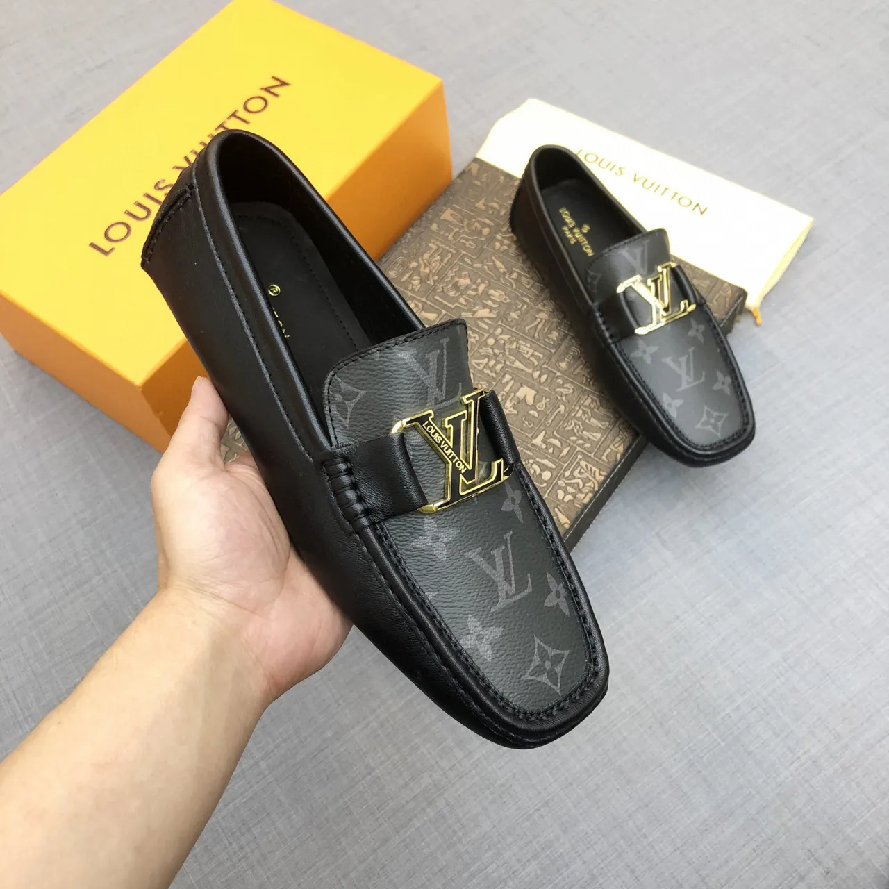 Louis Vuitton LV Loafer Black Monogram Leather Loafers 8