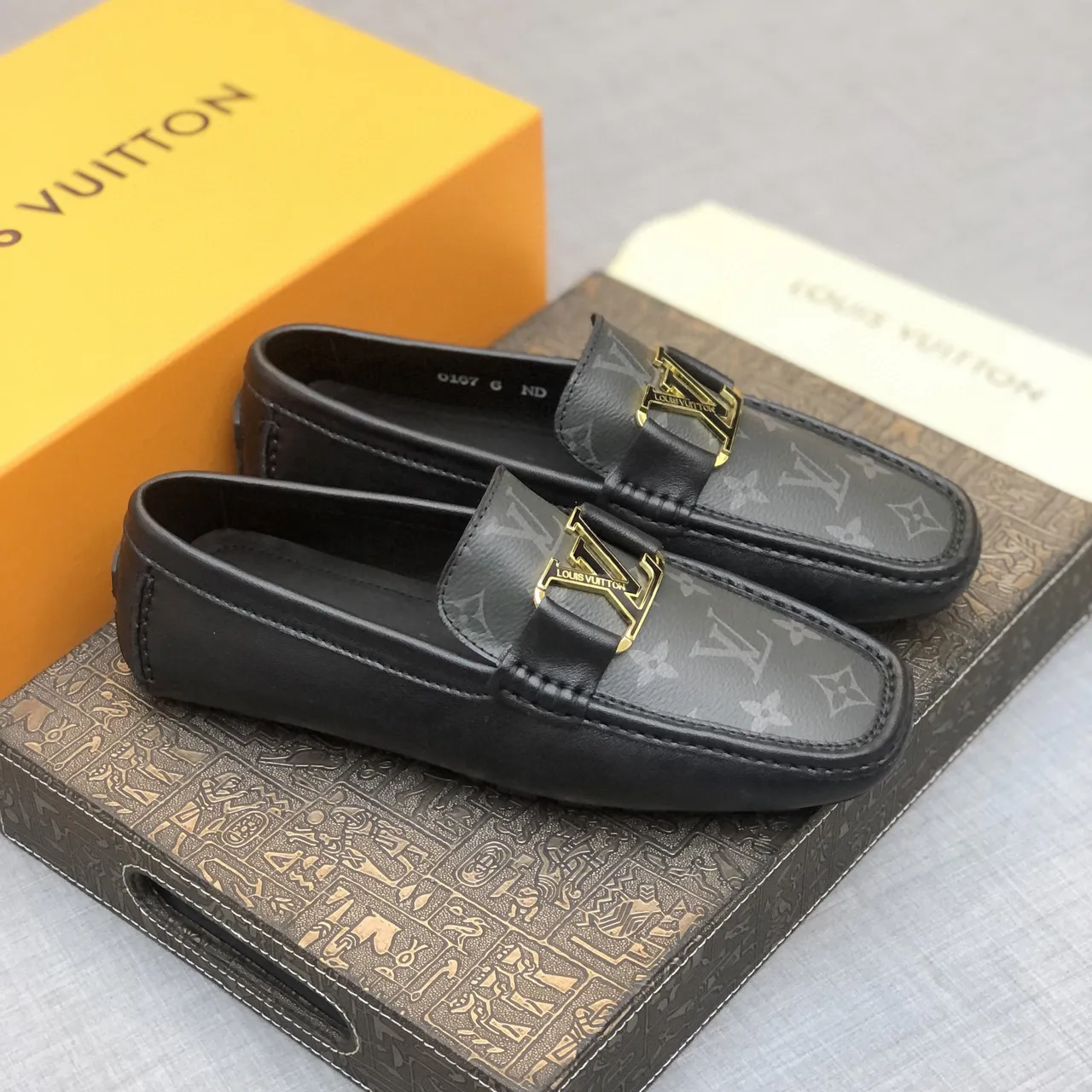 Louis Vuitton LV Loafer Black Monogram Leather Loafers 9