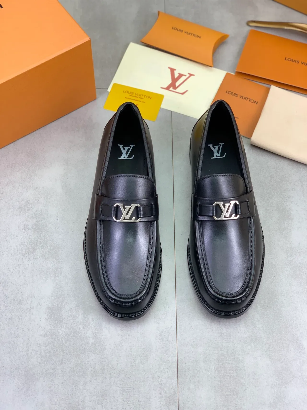 Louis Vuitton LV Loafer Black Polished Leather Loafers 4