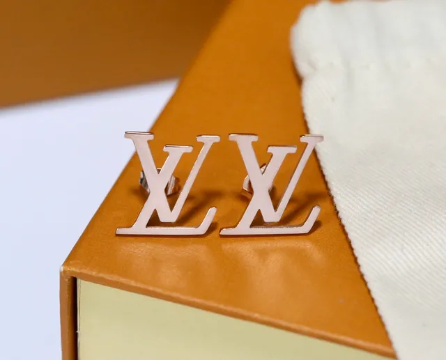 Louis Vuitton LV Monogram Logo Stud Earrings 2