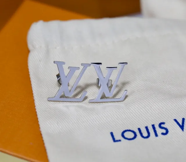 Louis Vuitton LV Monogram Logo Stud Earrings 4
