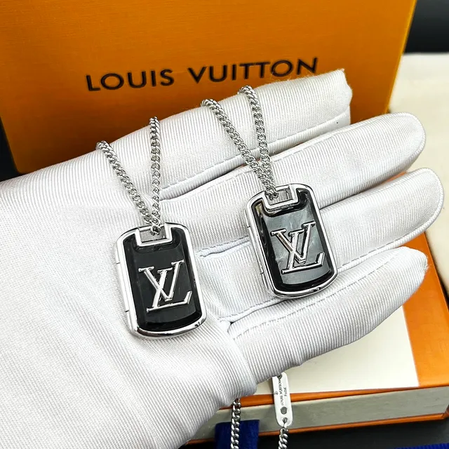 Louis Vuitton LV Shades Locket Silver-Tone Tortoiseshell Dog-Tag Necklace 9