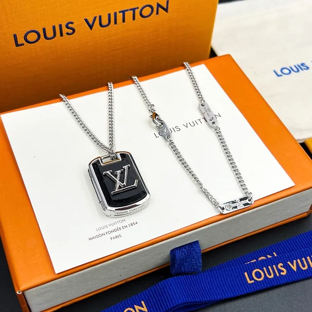 Louis Vuitton LV Shades Locket Silver-Tone Tortoiseshell Dog-Tag Necklace 2