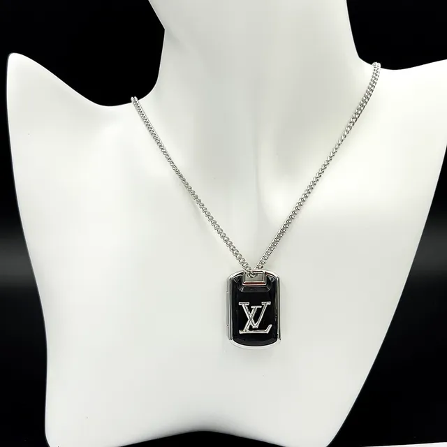 Louis Vuitton LV Shades Locket Silver-Tone Tortoiseshell Dog-Tag Necklace 5