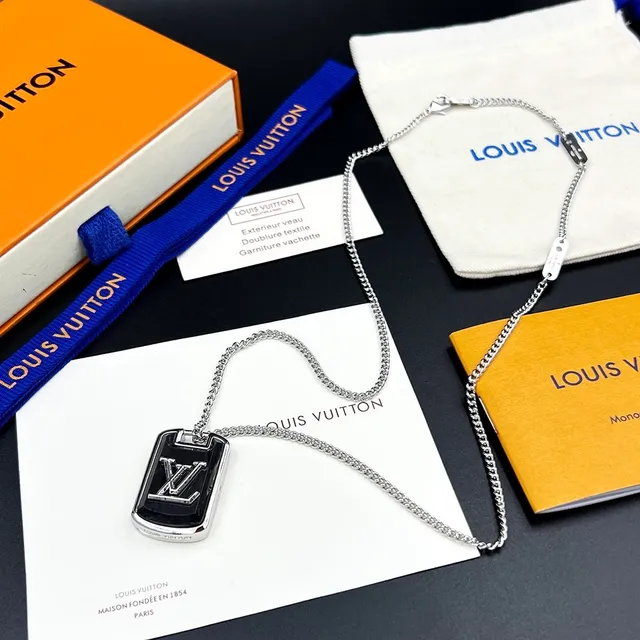 Louis Vuitton LV Shades Locket Silver-Tone Tortoiseshell Dog-Tag Necklace 8