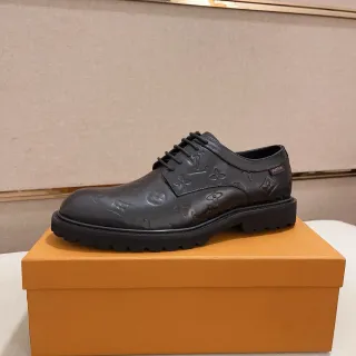 Louis Vuitton LV Trail Embossed Monogram Black Oxford Shoes