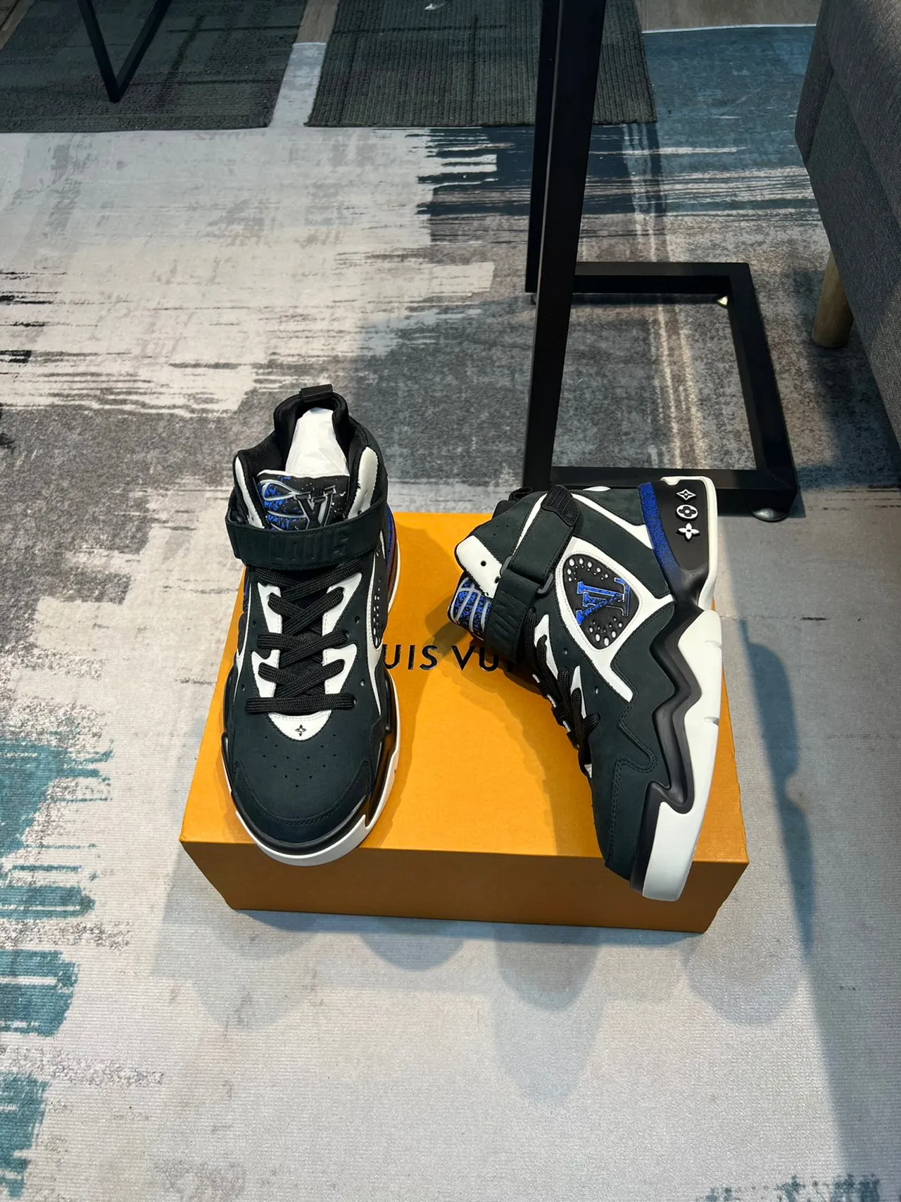 Louis Vuitton LV Trainer 2 Sneakers Black White Blue Lifestyle Sneakers 4