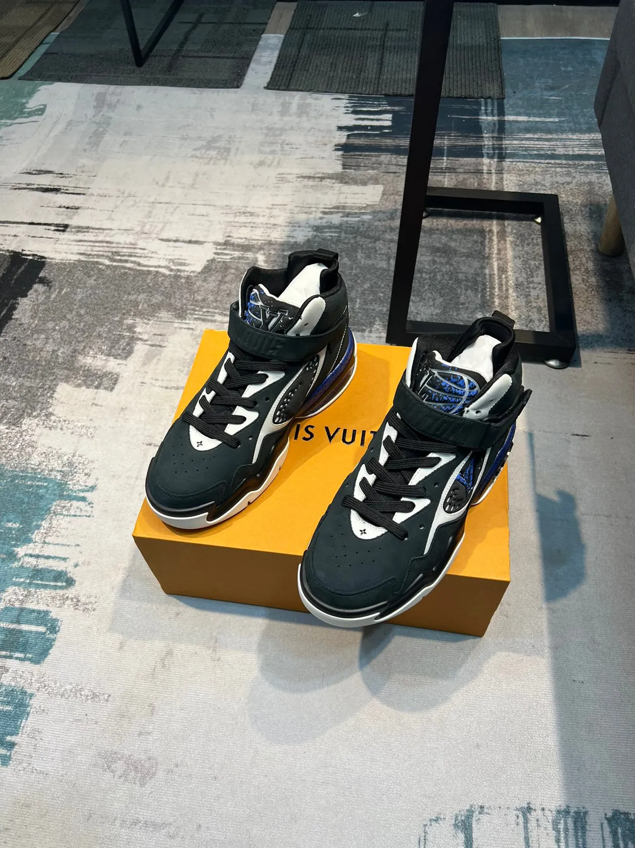 Louis Vuitton LV Trainer 2 Sneakers Black White Blue Lifestyle Sneakers 5