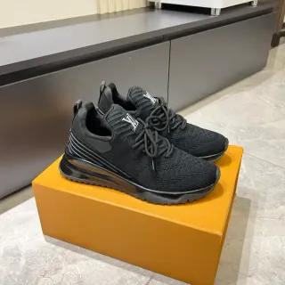 Louis Vuitton LV Trainer Black Knit Upper Sculpted Midsole Lifestyle Sneakers