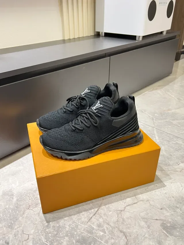 Louis Vuitton LV Trainer Black Knit Upper Sculpted Midsole Lifestyle Sneakers 5