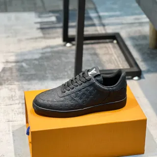 Louis Vuitton LV Trainer Black Monogram-Embossed Leather Low-Top Lifestyle Sneakers