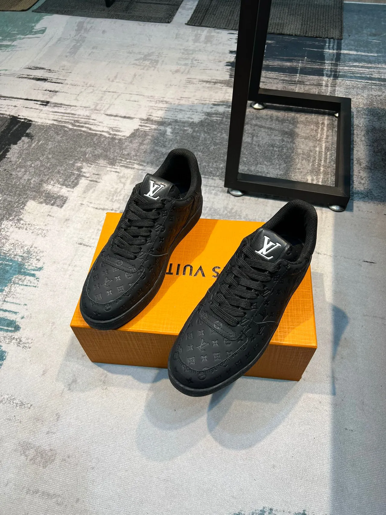 Louis Vuitton LV Trainer Black Monogram-Embossed Leather Low-Top Lifestyle Sneakers 5