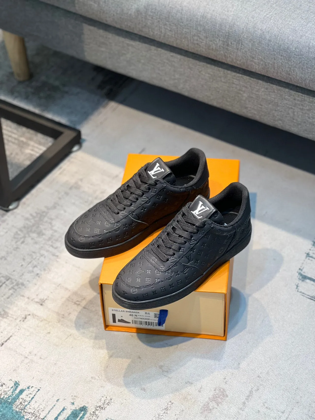Louis Vuitton LV Trainer Black Monogram-Embossed Leather Low-Top Lifestyle Sneakers 7
