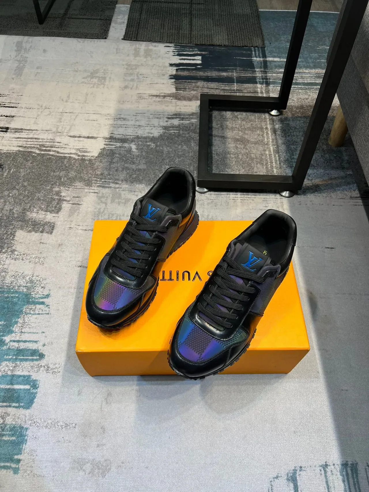 Louis Vuitton LV Trainer Black Multicolor Leather And Iridescent Synthetic Upper Structured Panel Construction Lifestyle Sneakers 5