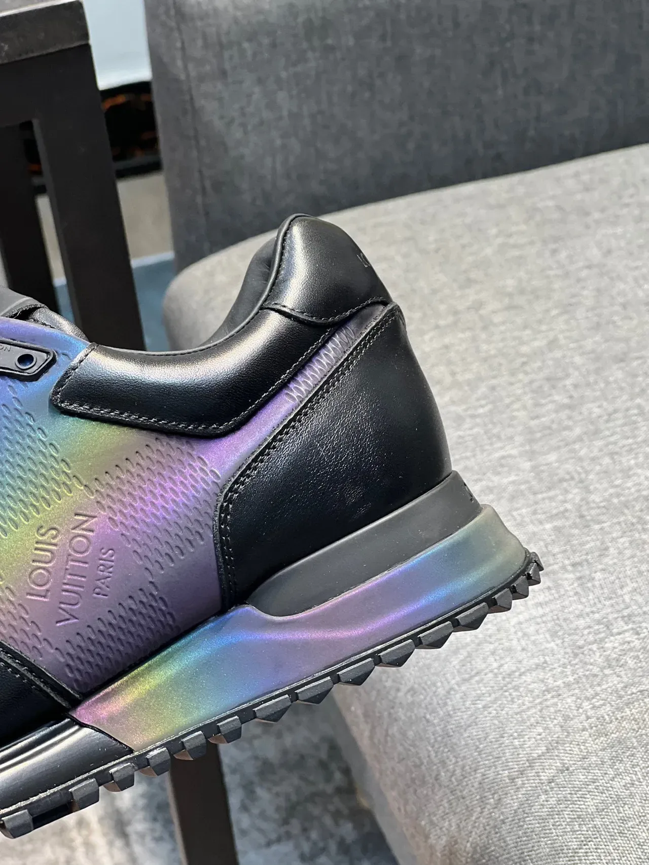 Louis Vuitton LV Trainer Black Multicolor Leather And Iridescent Synthetic Upper Structured Panel Construction Lifestyle Sneakers 8