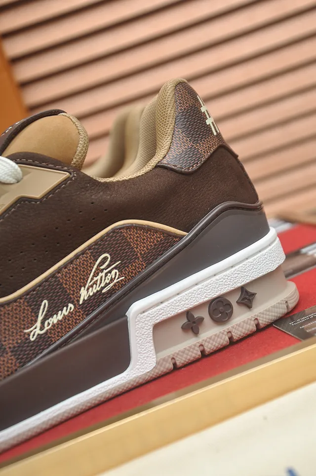 Louis Vuitton LV Trainer Brown Beige Monogram Canvas Leather Overlays Lifestyle Sneakers 2