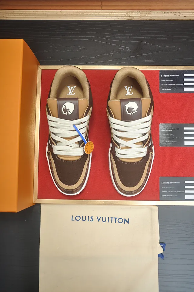 Louis Vuitton LV Trainer Brown Beige Monogram Canvas Leather Overlays Lifestyle Sneakers 5