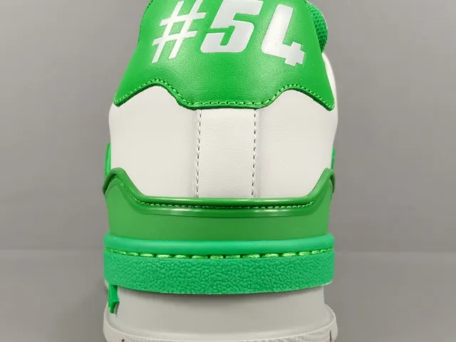 Louis Vuitton LV Trainer Green White Low-Top Layered Leather And Synthetic Upper Lifestyle Sneakers 9