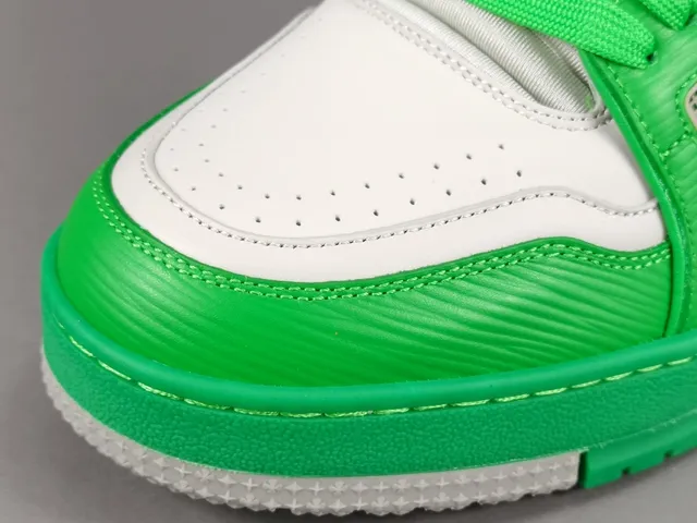 Louis Vuitton LV Trainer Green White Low-Top Layered Leather And Synthetic Upper Lifestyle Sneakers 10