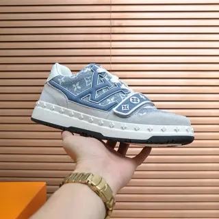 Louis Vuitton LV Trainer Monogram Denim Blue Gray Lifestyle Sneakers