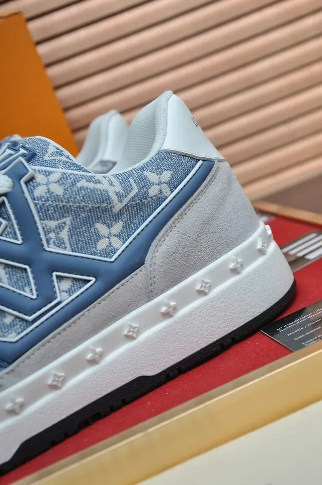 Louis Vuitton LV Trainer Monogram Denim Blue Gray Lifestyle Sneakers 2