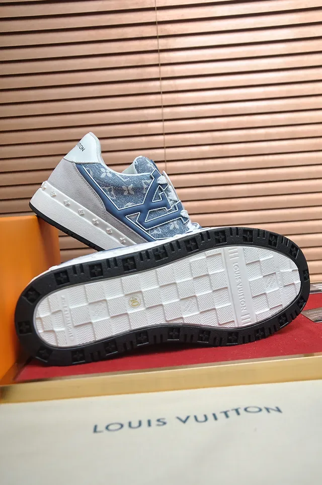 Louis Vuitton LV Trainer Monogram Denim Blue Gray Lifestyle Sneakers 3