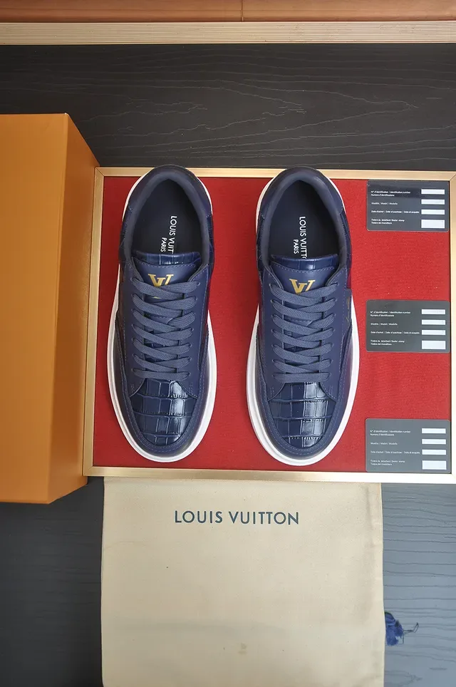 Louis Vuitton LV Trainer Navy White Low-Top Leather Lifestyle Sneakers 5