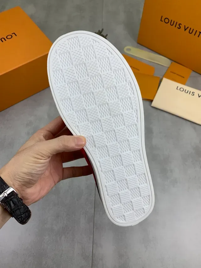 Louis Vuitton LV Trainer Orange White Quilted Textile Upper Rope Laces Lifestyle Sneakers 2