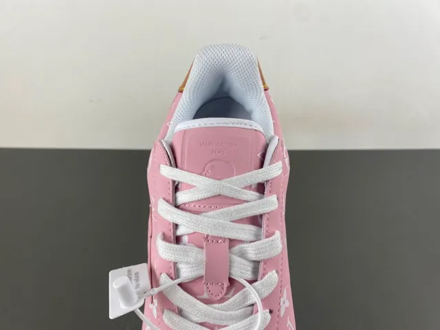 Louis Vuitton LV Trainer Pink White Monogram-Printed Leather Low-Top Lace-Up Lifestyle Sneakers 6