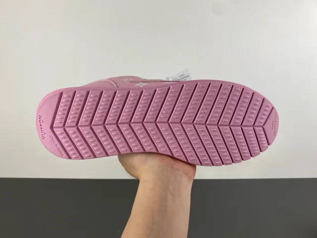 Louis Vuitton LV Trainer Pink White Monogram-Printed Leather Low-Top Lace-Up Lifestyle Sneakers 9