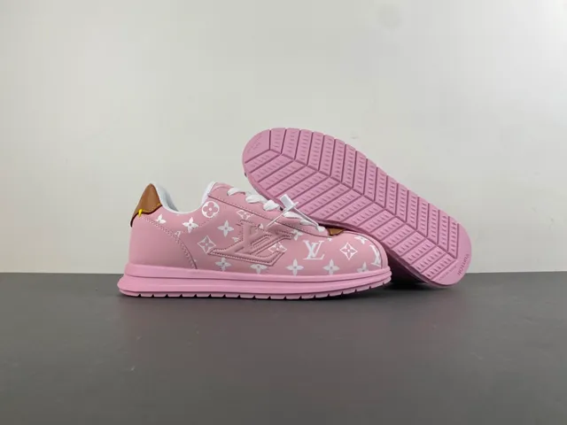 Louis Vuitton LV Trainer Pink White Monogram-Printed Leather Low-Top Lace-Up Lifestyle Sneakers 12