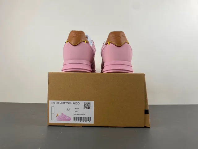Louis Vuitton LV Trainer Pink White Monogram-Printed Leather Low-Top Lace-Up Lifestyle Sneakers 17