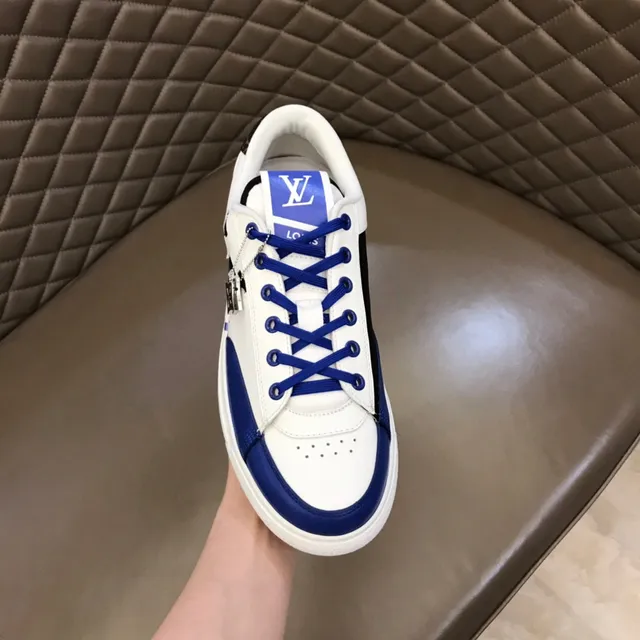 Louis Vuitton LV Trainer White and Blue Monogram Lifestyle Sneakers 4