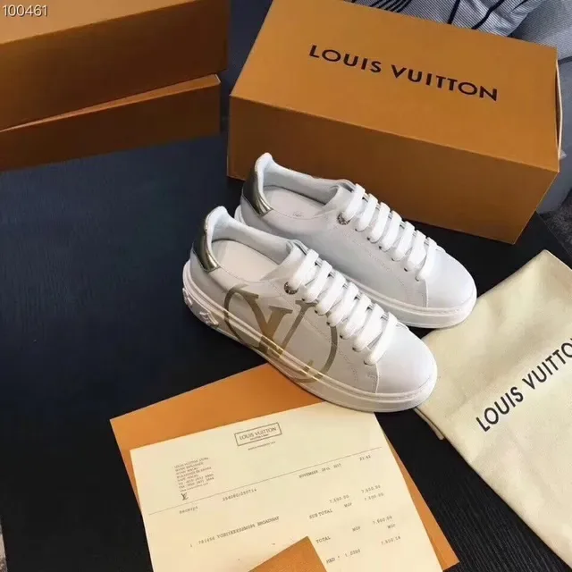 Louis Vuitton LV Trainer White and Gold Monogram Lifestyle Sneakers 2